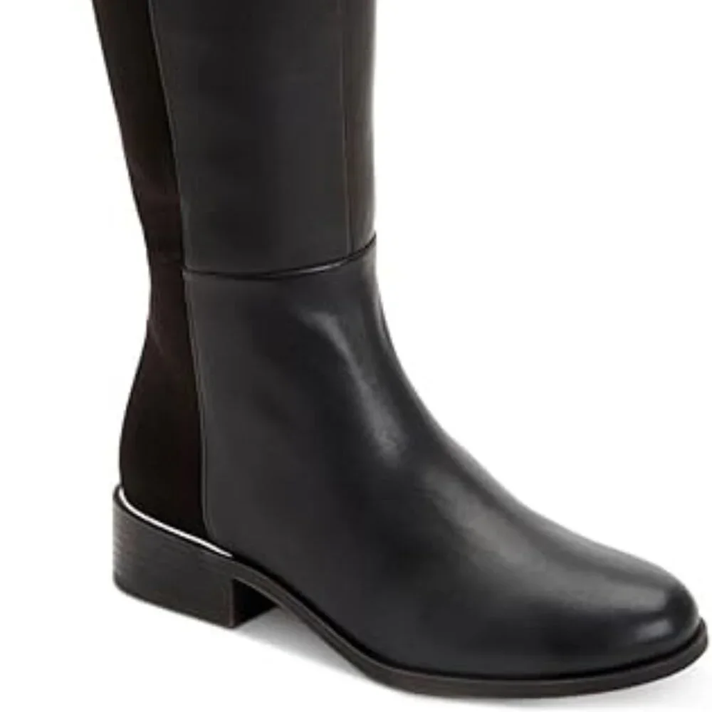 Alfani Step Flex Leather Ludlowe Over-The-Knee Black Boots sz 5.5M NWT / NWOB